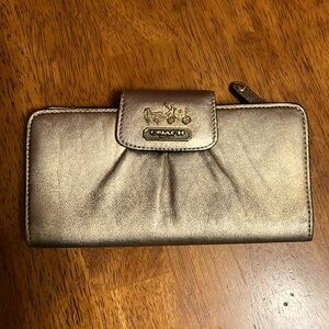 Coach Gold Leather Wallet.